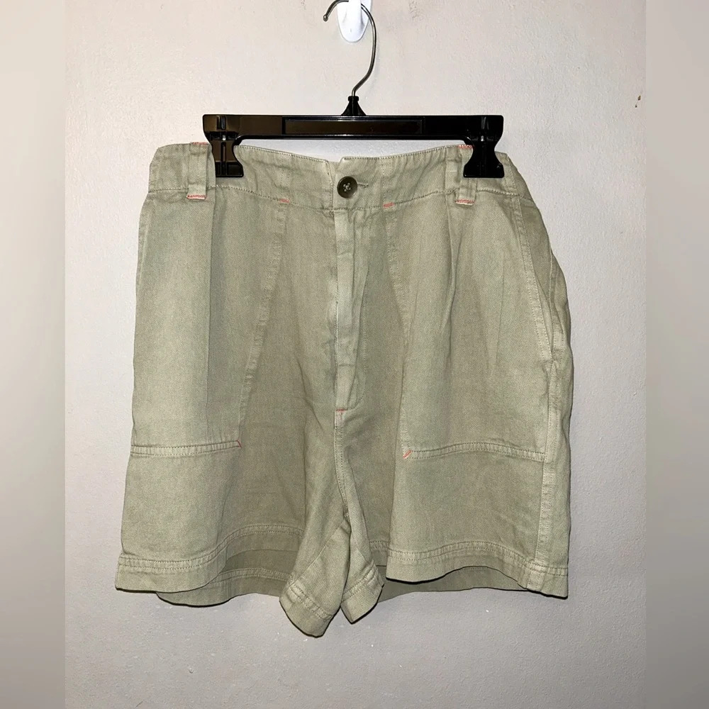 Ellor shorts - light green 100% cotton twill casual walking shorts - Picture 2 of 10
